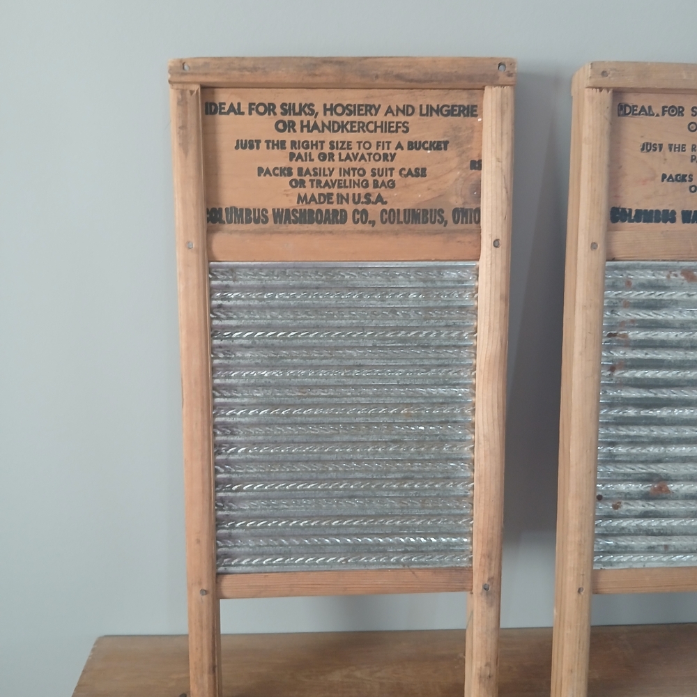 Vintage Washboard Set - Silver and Brown - Picture 5 of 7
